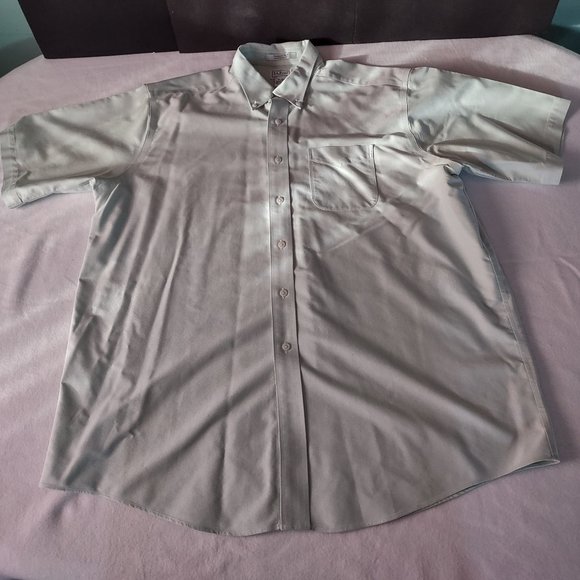 Mens L.L. Bean Short Sleeve Wrinkle Resistant Fitted Size 171/2 REG - Picture 1 of 13